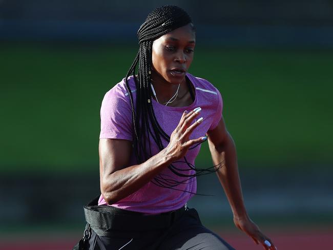Jamaican champion Elaine Thompson training at Runaway Bay. Picture: Getty Images