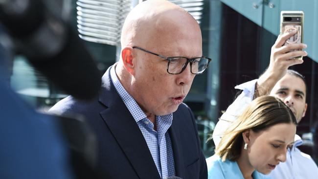Former opposition leader Peter Dutton in Canberra. Picture: Martin Ollman
