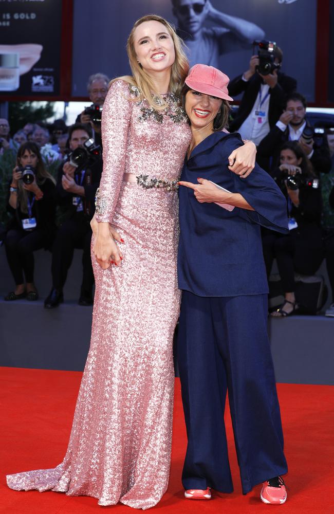 Director Ana Lily Amirpour and actress Suki Waterhouse attend the premiere of ‘The Bad Batch’ during the 73rd Venice Film Festival at Sala Grande on September 6, 2016 in Venice, Italy. Picture: Getty