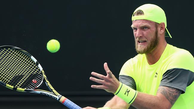 Sam Groth in action on Wednesday.