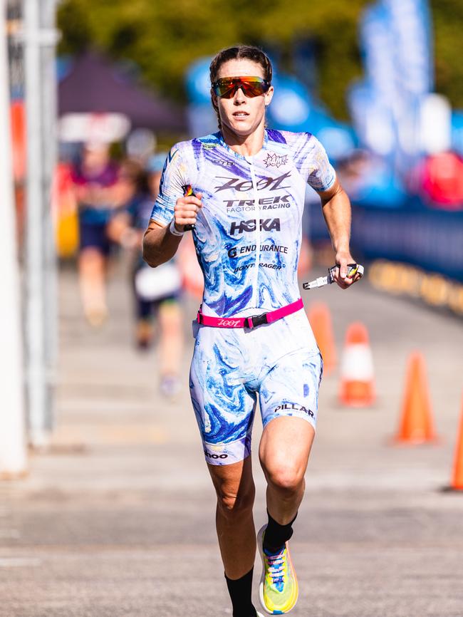 Ironman 70.3 Tasmania womenÃ•s professional winner, Ellie Salthouse. Picture: Linda Higginson