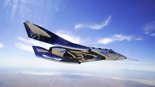 The VSS Unity craft during a supersonic flight test in 2018. Picture: Virgin Galactic