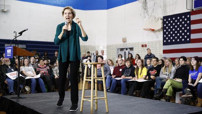 Democratic presidential candidate Elizabeth Warren speaks during a campaign event in Des Moines. Picture: AP