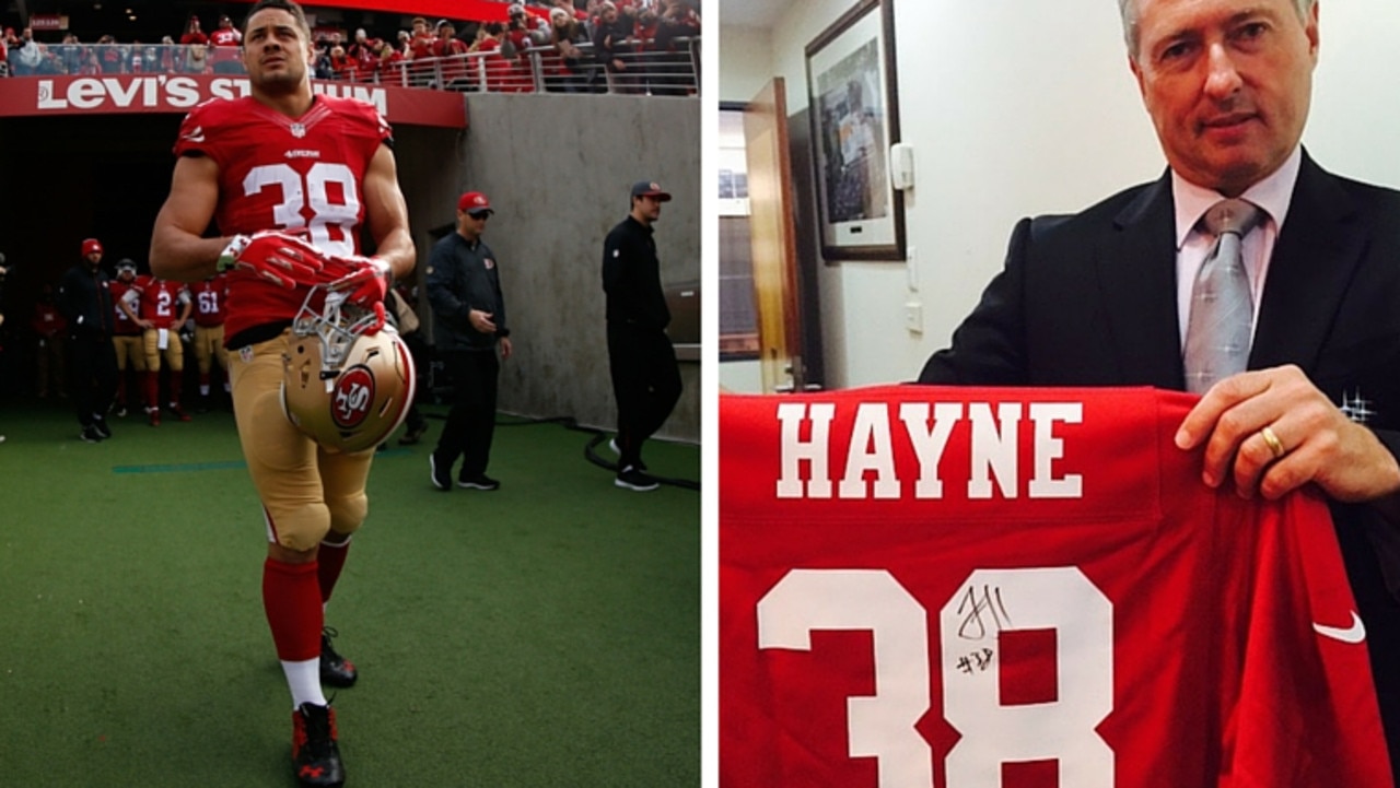 A signed Jarryd Hayne San Francisco 49ers jersey will be hung up at Wests  Leagues Club