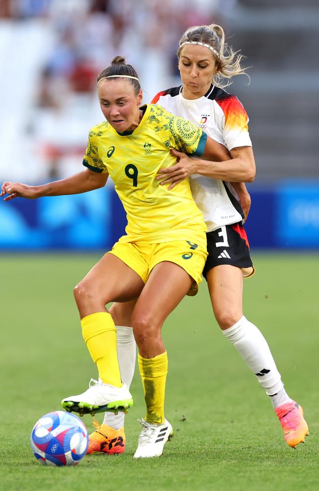 Caitlin Foord and the Matildas struggled against Germany. Picture: Getty Images