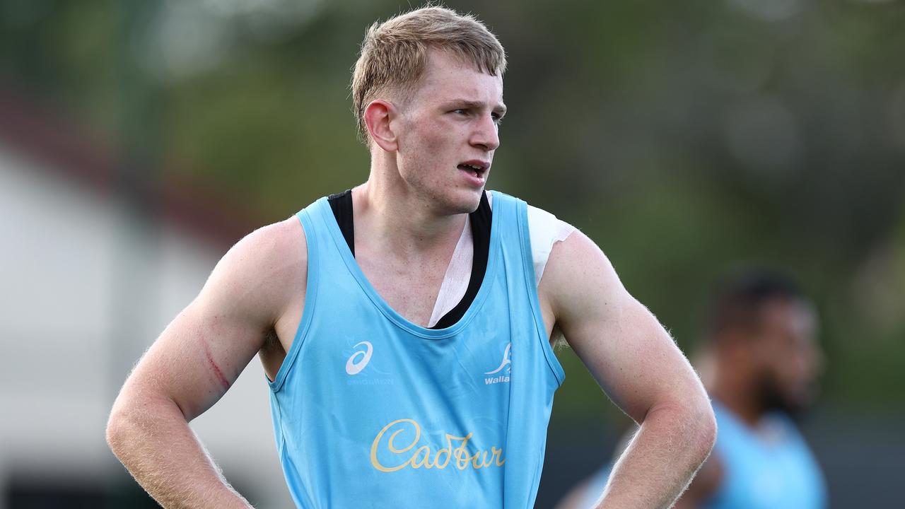 Max Jorgensen's Rugby World Cup is over due to a broken leg. (Photo by Chris Hyde/Getty Images)