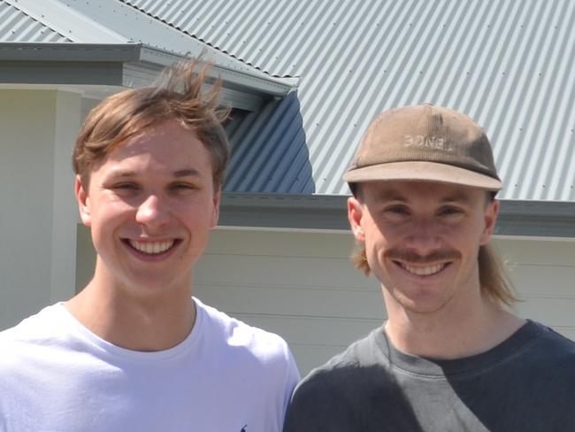 Jack Gray, 23, and Harry Gray, 22, outside Jack's property at Thornton in NSW's Hunter Valley. Picture: Supplied.