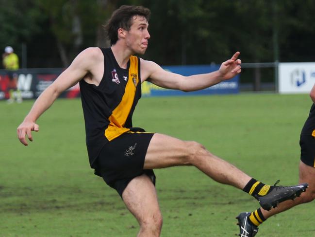 Pictured: Rory Tarlington. North Cairns Tigers v Cairns City Lions, Round 11 at Watsons Oval. AFL Cairns 2024. Photo: Gyan-Reece Rocha