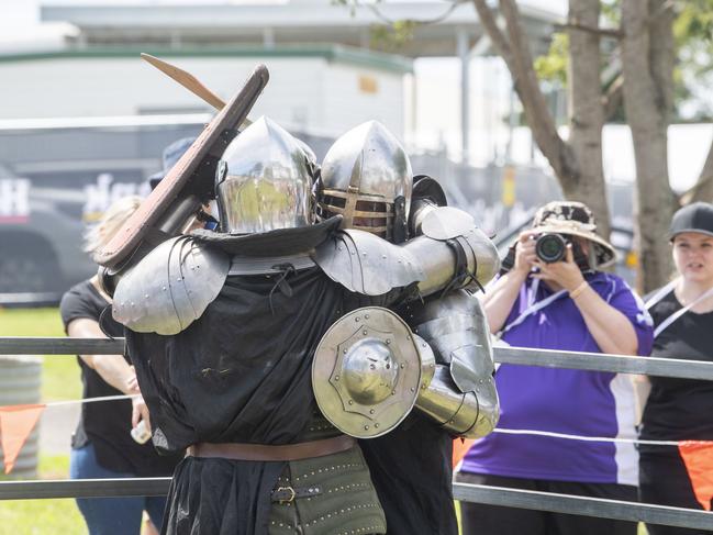 Tyr's Warriors entertain the crowd. Toowoomba Royal Show. Friday, March 31, 2023. Picture: Nev Madsen.