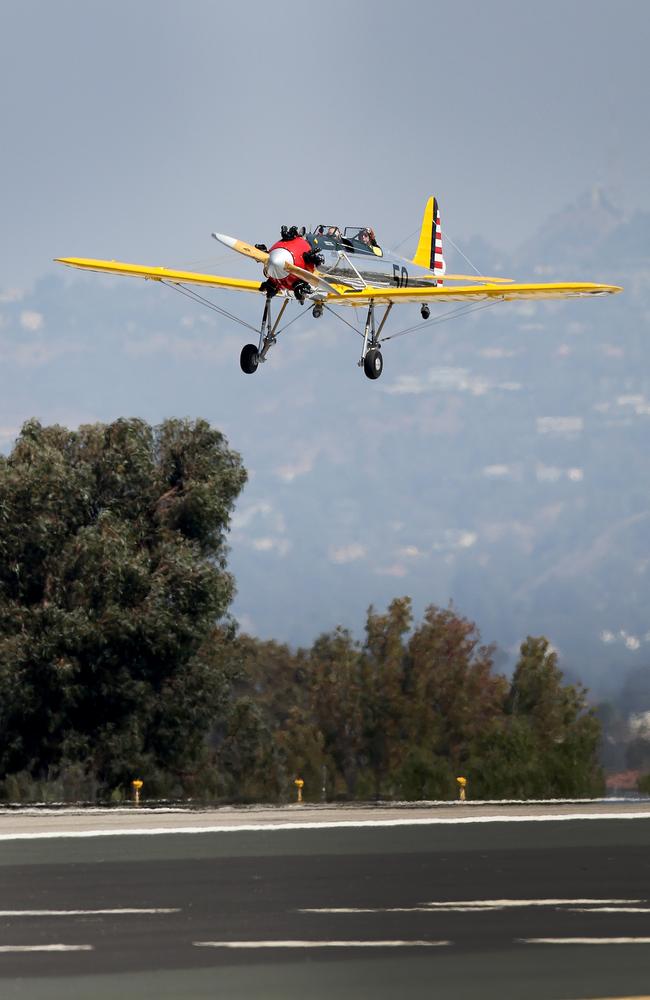 On a wing and a prayer ... Harrison Ford seen flying his Ryan PT-22 plane. Source: SplashNews