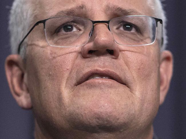 CANBERRA, AUSTRALIA NewsWire Photos MARCH, 23 2021: Prime Minister Scott Morrison during a press conference in Parliament House Canberra.Picture: NCA NewsWire / Gary Ramage