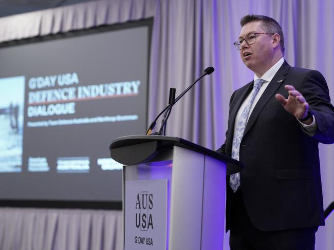 Australian Minister for Defence Industry Pat Conroy at the G'Day conference in Washington on October 13. Picture: Yuri Gripas