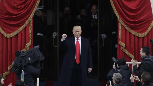 President-elect Donald Trump  arrives for his Presidential Inauguration. Picture: AP