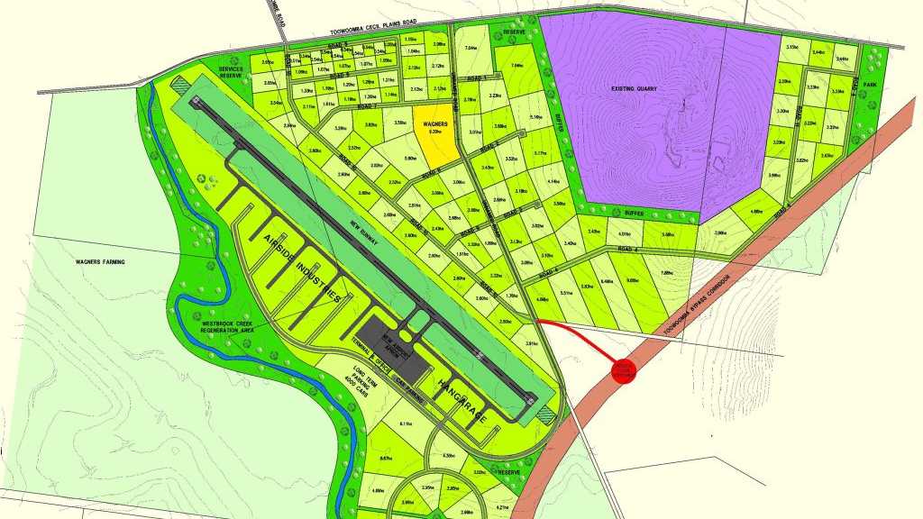 A concept map of the Wellcamp Airport.