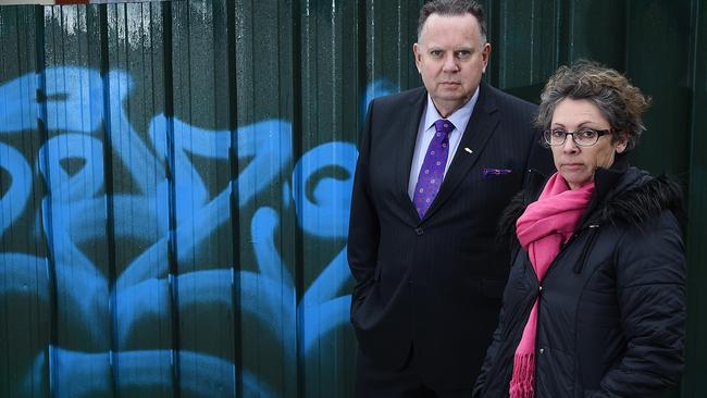 Maroondah Mayor Rob Steane and Eastern Region state Labor MP Sonja Terpstra want to clean up Croydon’s graffiti problems through a new Facebook group. Picture: Josie Hayden