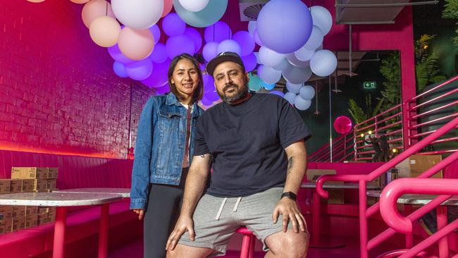 Bowyo Muangsong and Yianni Passaris at their new restaurant Ping Pong in Newstead, which is due to open in August. Picture: Richard Walker