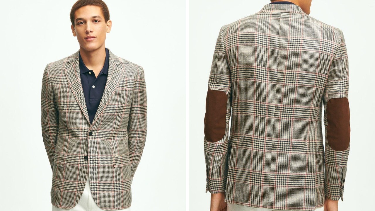 Slim Fit Wool-Silk-Linen Check Hopsack Sport Coat. Picture: Brooks Brothers.