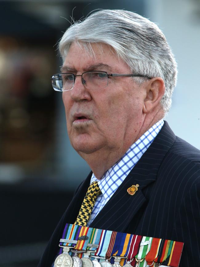 Vietnam veteran and former Mayor Kevin Byrne at the Vietnam Veterans Day ceremony at the Esplanade Cenotaph in 2004.