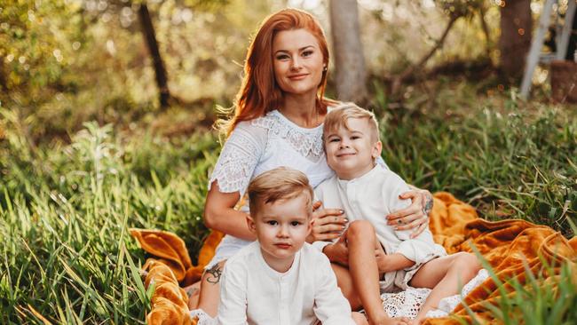 Sunshine Coast cake maker Samantha Nolan, with sons William and Joey, was diagnosed with non-Hodgkin’s lymphoma lymphoma days after another doctor told her she was in “perfect health”. Picture: Studio 21