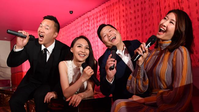 Owners Luchien Yang, Emerald Shen, Wesley Yang and Angie Ngu at The Voice. Picture: AAP/Keryn Stevens.