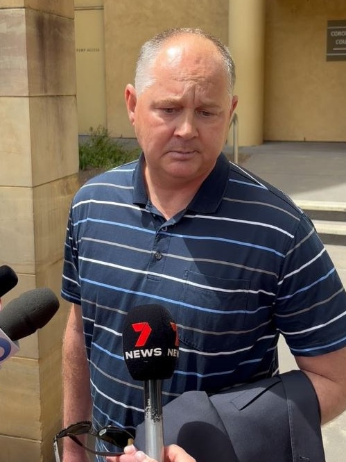 Shaun Matters, father of Jenni who died after a battle with anorexia, speaks outside the Coroners Court.