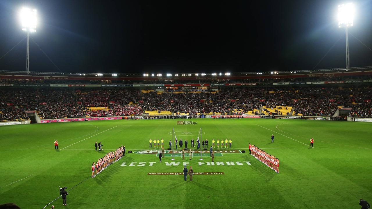 Sydney Swans v St Kilda at Westpac Stadium in Wellington, New Zealand. The first AFL match for premiership points outside of Australia.