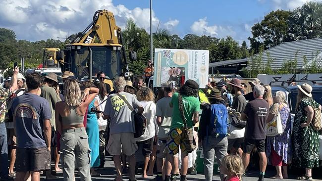 Boiling point at the Wallum development site, Brunswick Heads. Picture: Save Wallum/Facebook