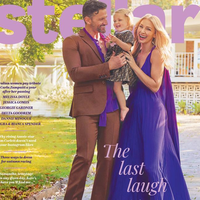 Tim Robards, Anna Heinrich and daughter Elle on the cover of Stellar’s March 20 magazine.