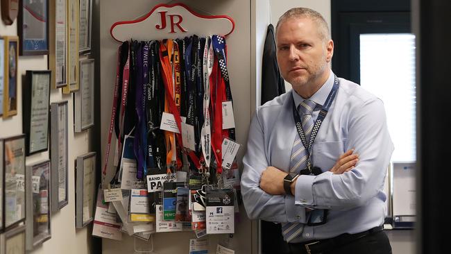 Task Force Argos head Jon Rouse in his office at Police Headquarters, Brisbane.