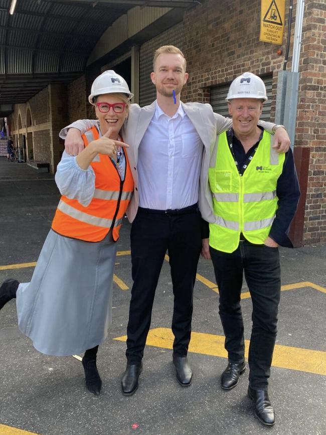 Melbourne Lord Mayor Sally Capp, former head of precinct renewal Patrick Burgess and Roger Teale.