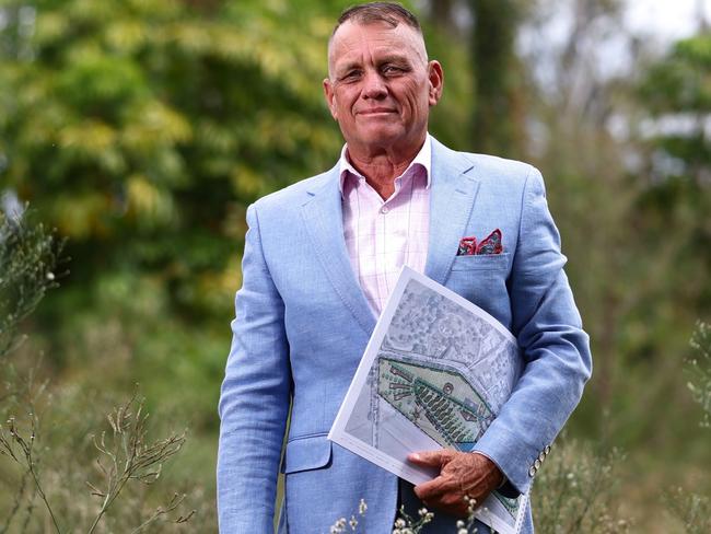 Developer Richard Duce at the site of the proposed Heaven on Earth cemetery at Pimpama on the Gold Coast. Picture: Supplied