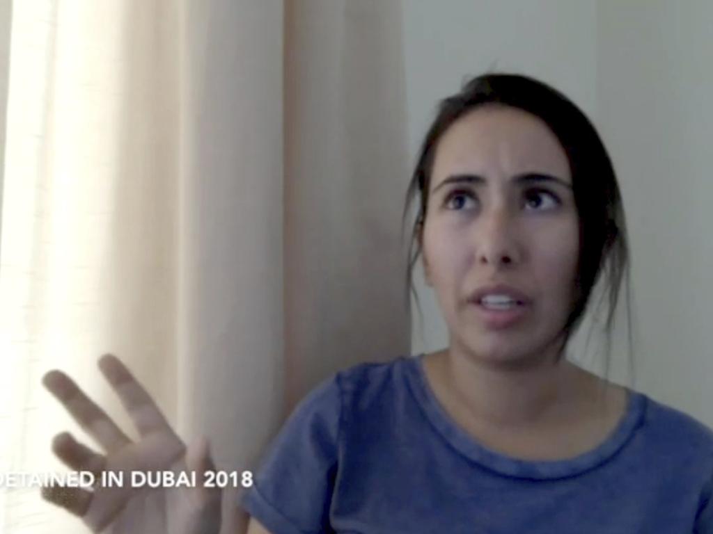 A screengrab from Princess Latifa’s dramatic video. Picture: Detained in Dubai via AP