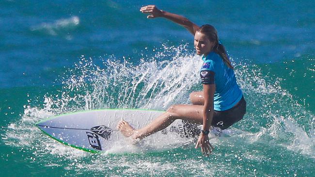 Roxy Pro runner up Keely Andrew surfing on the Gold Coast.