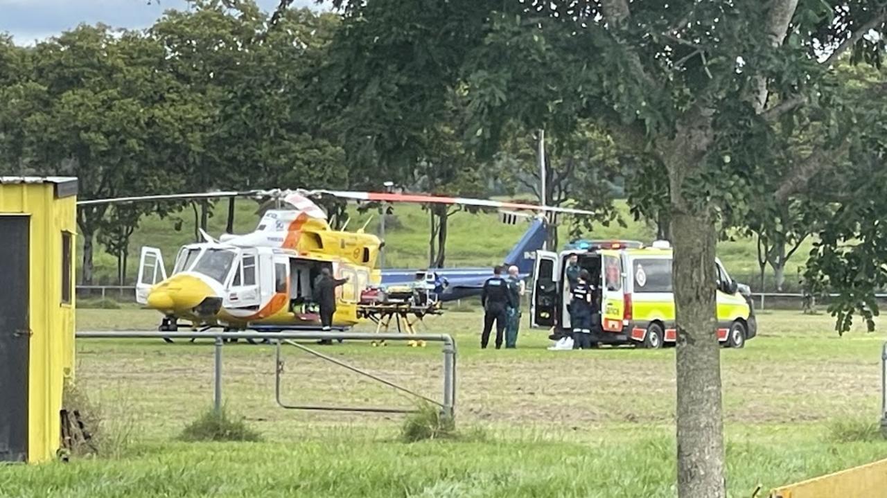 Multiple emergency crews were at the Sarina showgrounds after Kodie Monks was seriously injured in a buggy rollover.