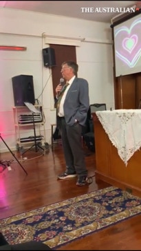 Pastor Terry Medling preaches in Alice Springs