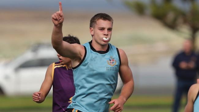 Geelong Grammar v Wesley College football. Picture: Alan Barber