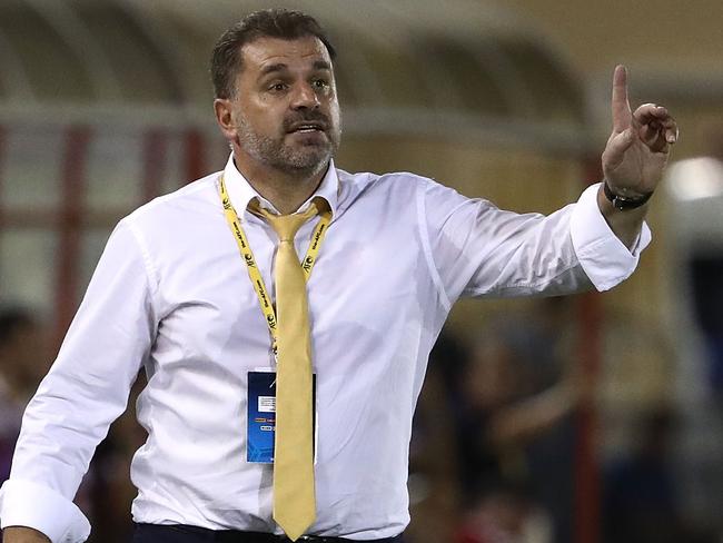 MALACCA, MALAYSIA - OCTOBER 05: Socceroos coach Ange Postecoglou gestures during the 2018 FIFA World Cup Asian Playoff match between Syria and the Australia Socceroos at Hang Jebat Stadium on October 5, 2017 in Malacca, Malaysia.  (Photo by Robert Cianflone/Getty Images)