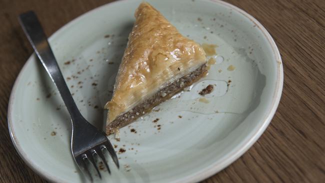 The traditional Greek dessert baklava from Vanilla. Picture: Christopher Chan