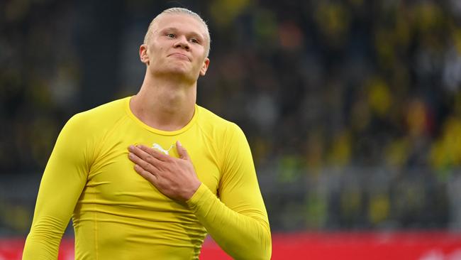 Haaland averaged nearly a goal a game for Dortmund. (Photo by Ina Fassbender / AFP)