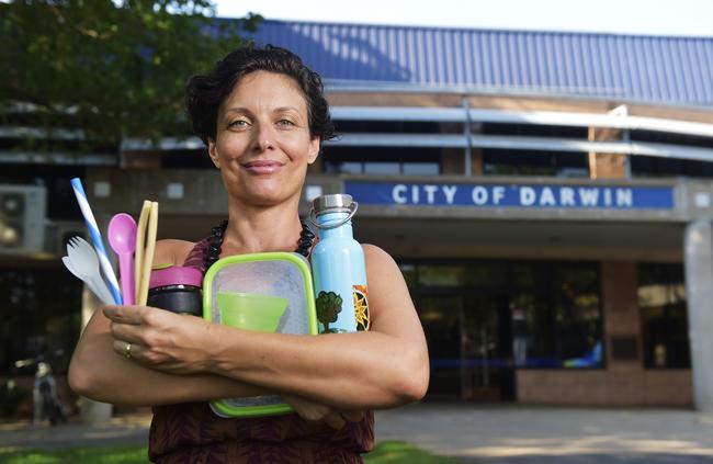 Plastic free advocate Lina Paselli-Kruse said see-through bins could help keep people accountable in how the dispose of their waste. Picture: Keri Megelus