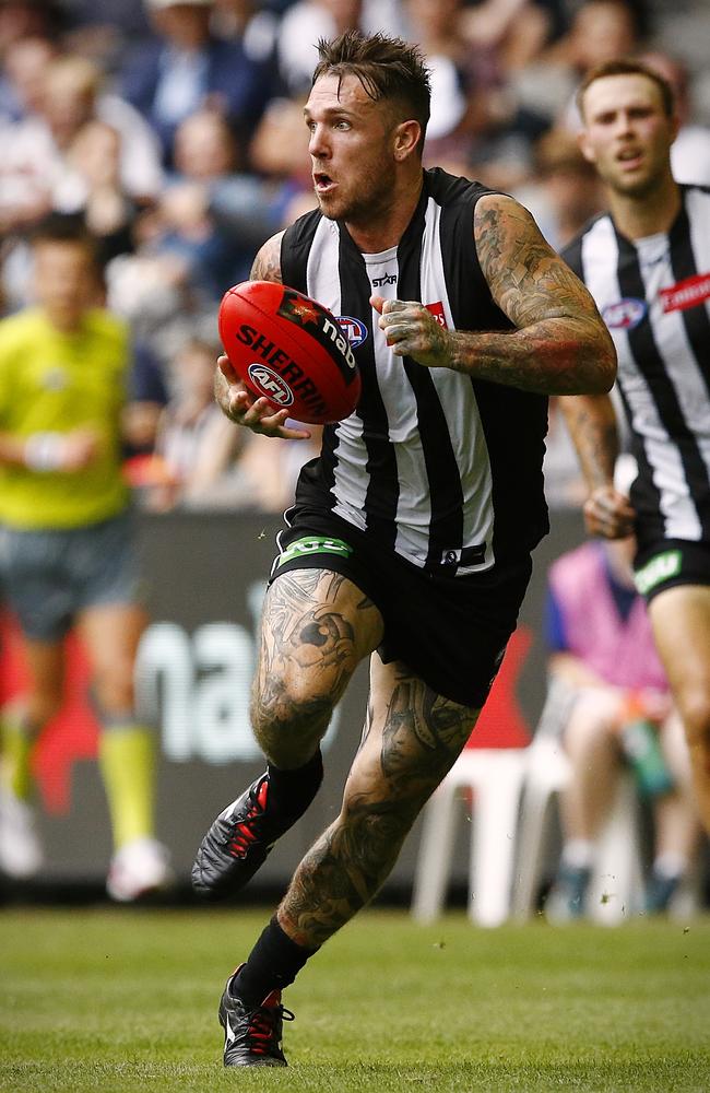 Dane Swan is likely to spend more time up forward if pre-season games are anything to go. Picture: Wayne Ludbey
