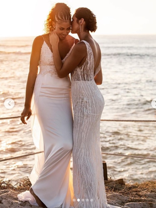 Candace Parker and wife Anna Petrakova celebrate. Photo: candaceparker.