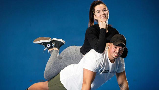 MJ Niklaus and Melissa Snelson, both 30, met at Powerhouse Gym in Sunbury and are now madly in love. Picture: Mark Stewart