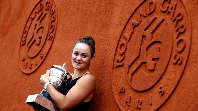 Three weeks after losing the lead-in tournament to the French Open in 2019, Barty claimed her first grand slam. (Photo by Julian Finney/Getty Images)