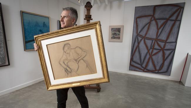 Justin Miller with a work by Degas, ‘the most avant-garde of the avant-garde’ once scoffed at by the art world, he says. Picture: Chris Pavlich for The Australian