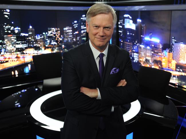 Andrew Bolt on the set of his Sky News show The Bolt Report. Picture: Andrew Henshaw