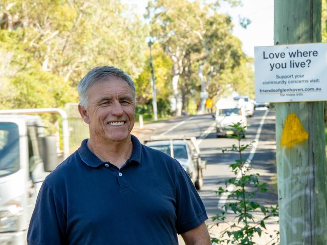 Rick Allison at the location where the Glenhaven Mosque is being proposed. Picture: AAP Image/ Monique Harmer