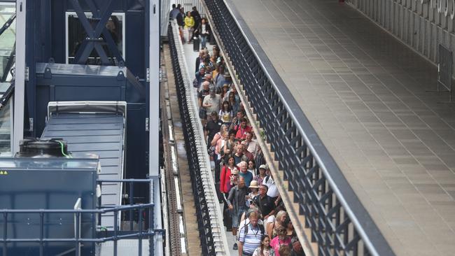 Passengers disembark from the Norwegian Jewel cruise ship. Picture: John Grainger