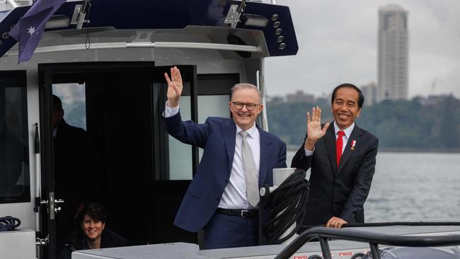 Anthony Albanese with Indonesia’s President Joko Widodo this week. Picture: AFP