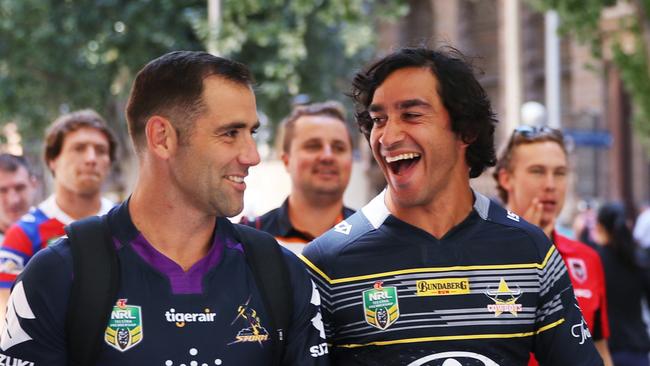 Cameron Smith and Johnathan Thurston have joined forces to focus on mental health awareness in the NRL Picture: Phil Hillyard